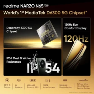 REALME NARZO N65 5G (Amber Gold, 8GB RAM,128GB Storage)