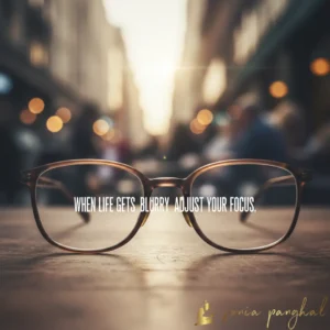 When life gets blurry, Adjust the focus.