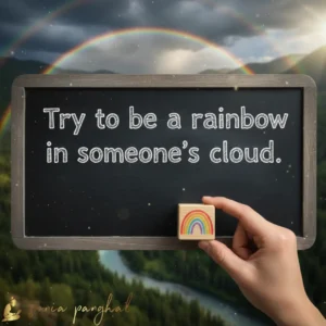 Try to be a rainbow in someone's cloud.