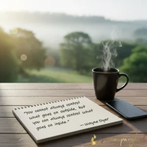 You cannot always control what goes on outside, but you can always control what goes on inside.