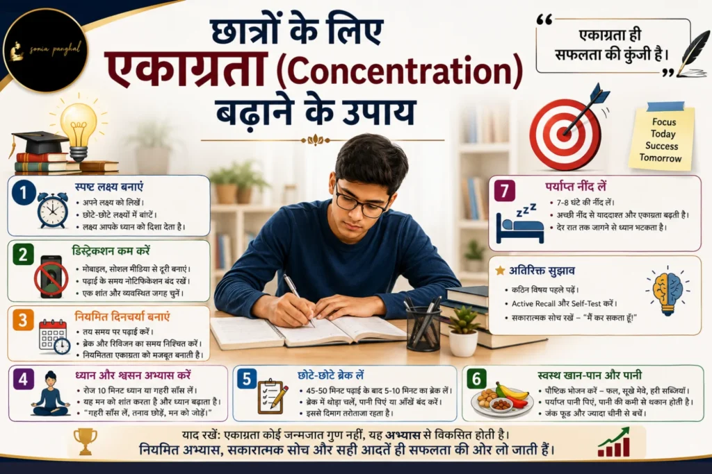 छात्रों के लिए एकाग्रता बढ़ाने के उपाय
