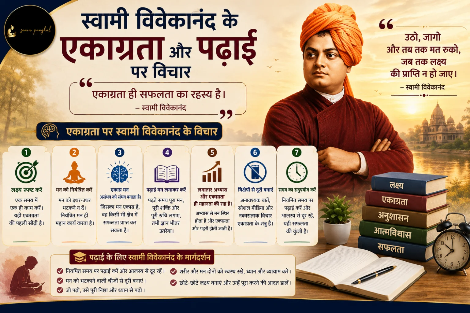स्वामी विवेकानंद के एकाग्रता और पढ़ाई पर विचार